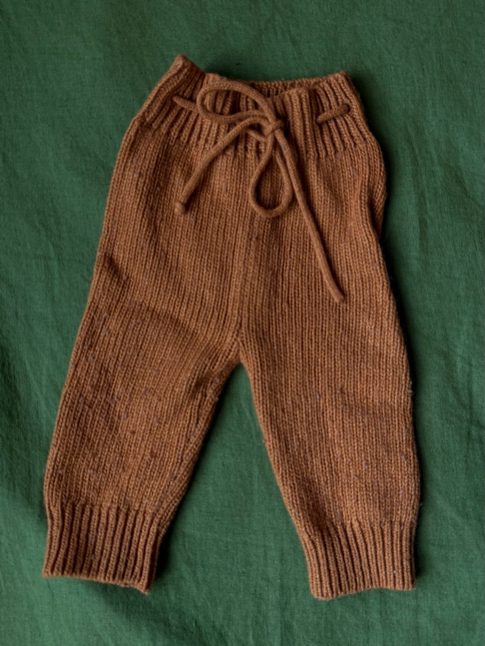 Cozy Knit Brown Baby Pants with Drawstring